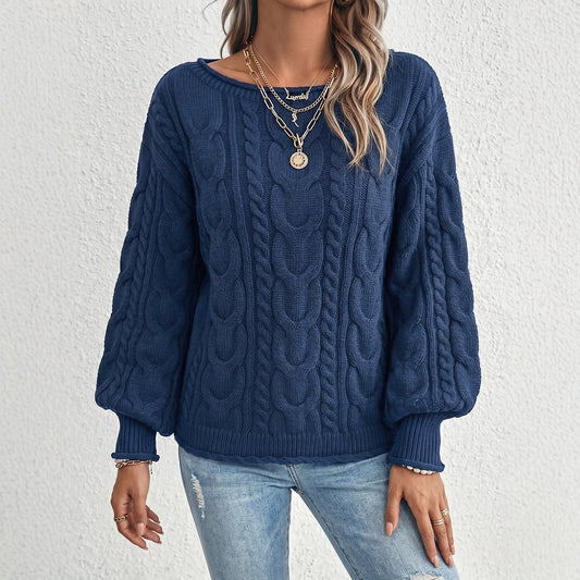 Womens Oversized Cable Knit Sweater - Chunky Off Shoulder Jumper