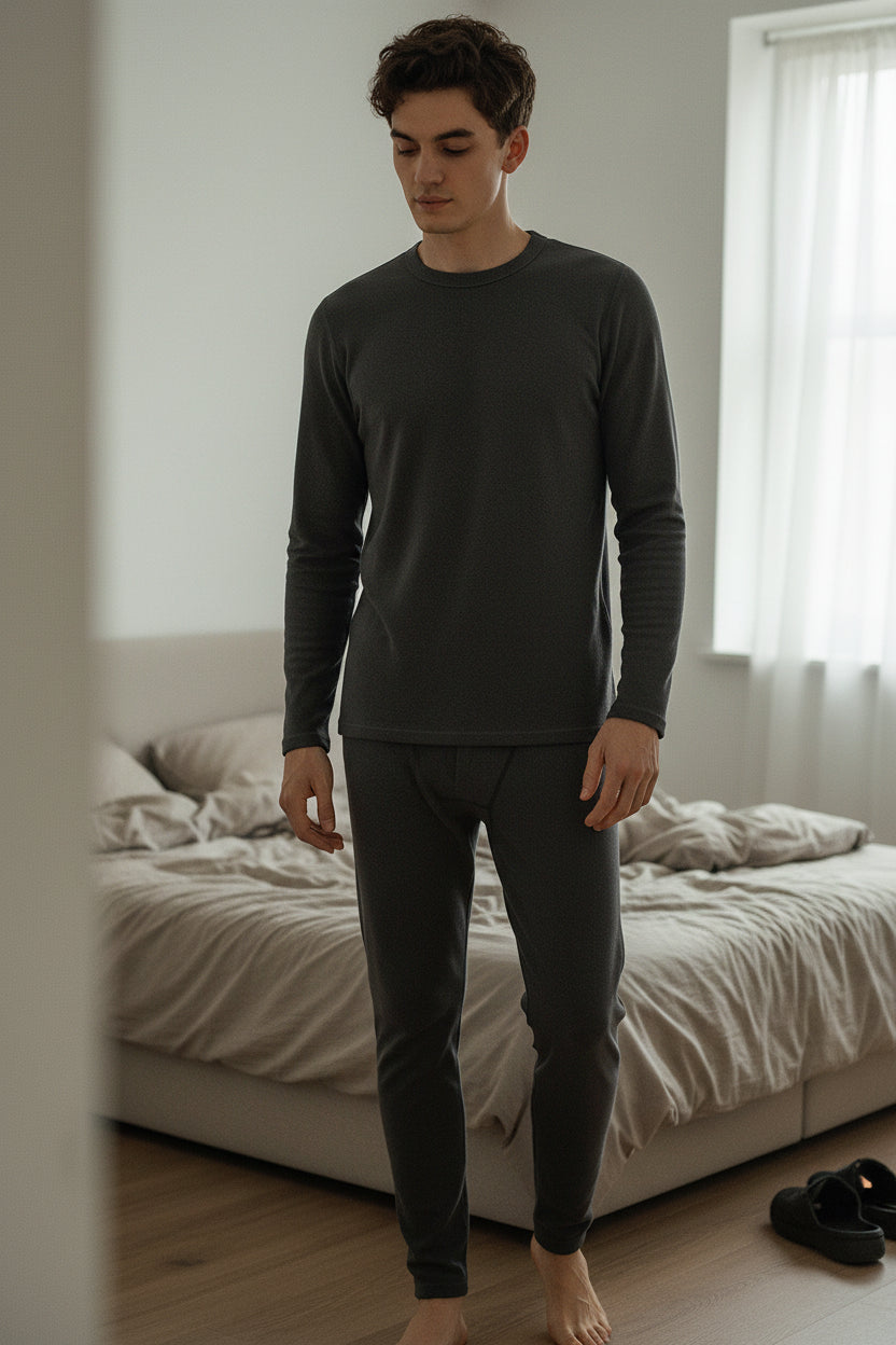 Unisex Thermal Base Layer Set - Long Sleeve Thermal Underwear Top and Bottoms for Cold Winter Weather