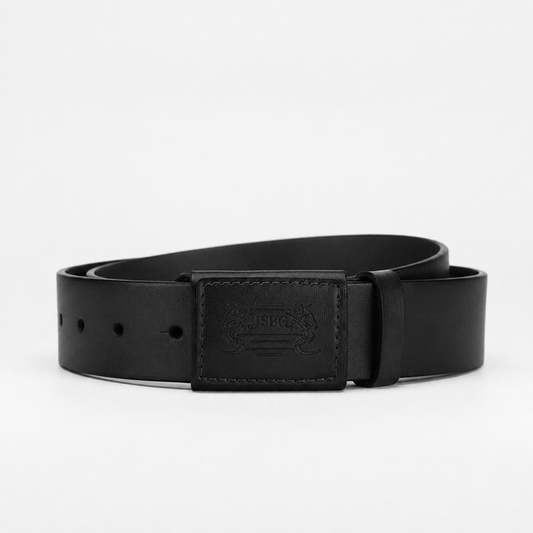 Mens Leather Belt - Smooth Buckle, Metal-Free Hypoallergenic