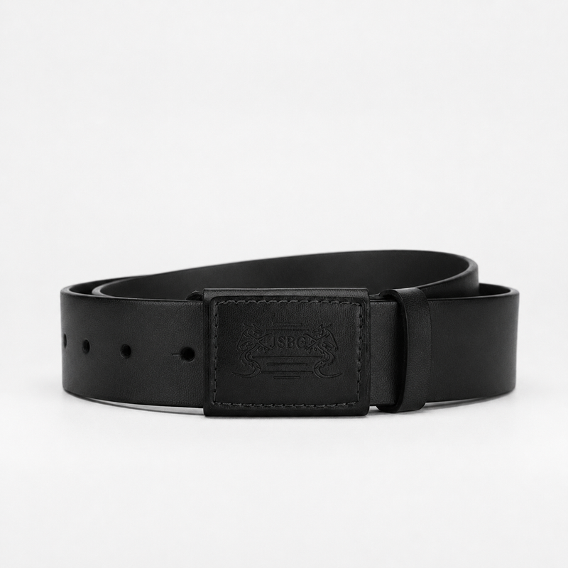 Mens Leather Belt - Smooth Buckle, Metal-Free Hypoallergenic