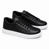 Unisex Leather Sneakers Low Top Minimalist Urban Streetwear Fashion Shoes Chunky Sole Everyday Lifestyle Footwear for Men & Women