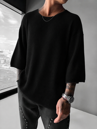 Unisex Loose Knit Sweater - Oversized Solid Color Pullover Jumper, Cozy Fall & Winter Knitwear