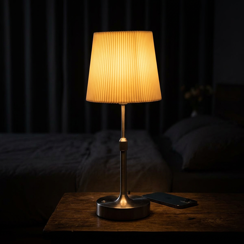 Japanese Wireless Table Lamp - Rechargeable Cordless Bedside Night Light Warm Ambient Desk Lamp