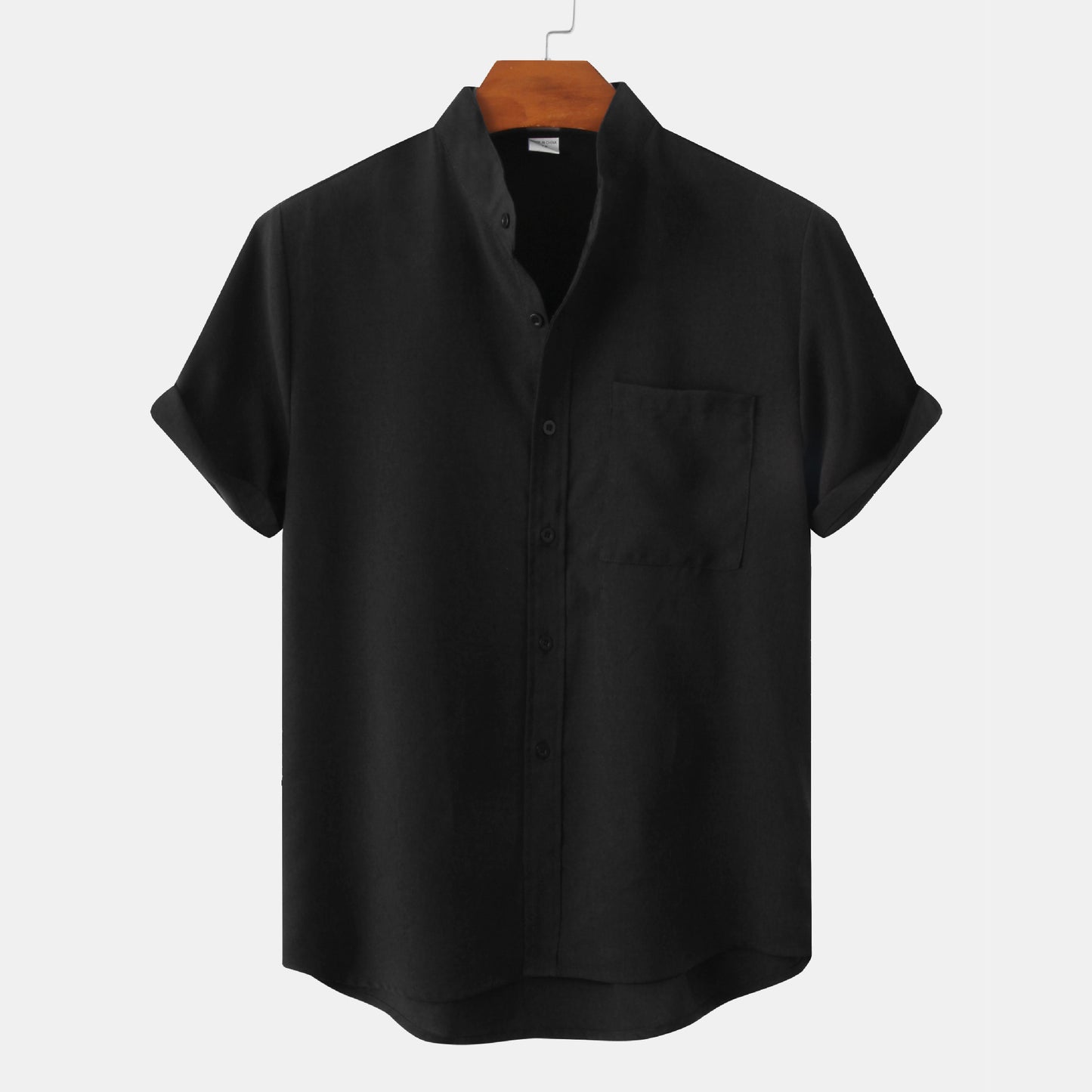 Men's Stand Collar Short Sleeve Shirt
