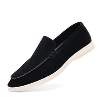 Mens Slip On Loafers - Low Wedge Heel Casual Driving Shoes