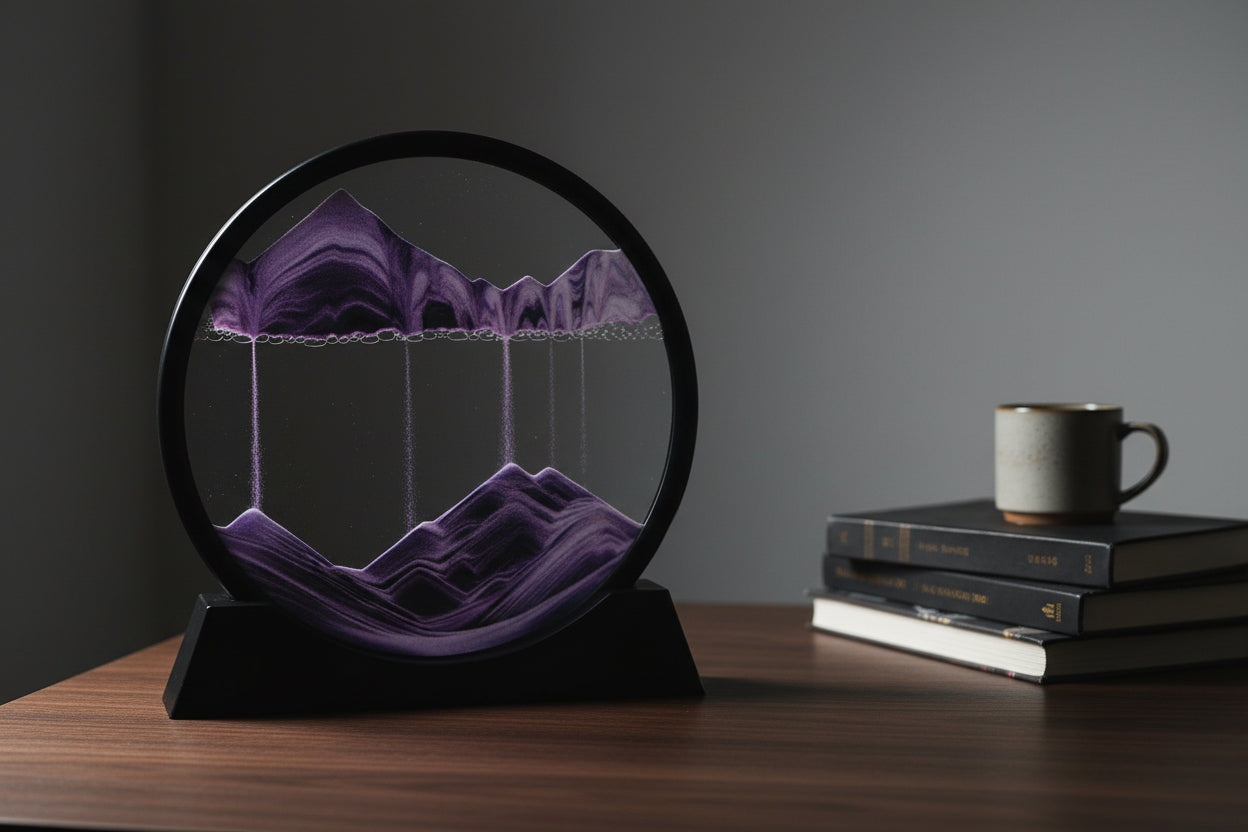 3D Sand Art Motion Frame - Liquid Sand Picture Frame Moving Sand Art for Desk Office Home Decor