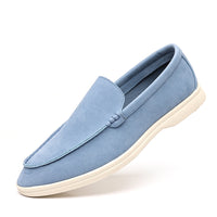 Mens Slip On Loafers - Low Wedge Heel Casual Driving Shoes
