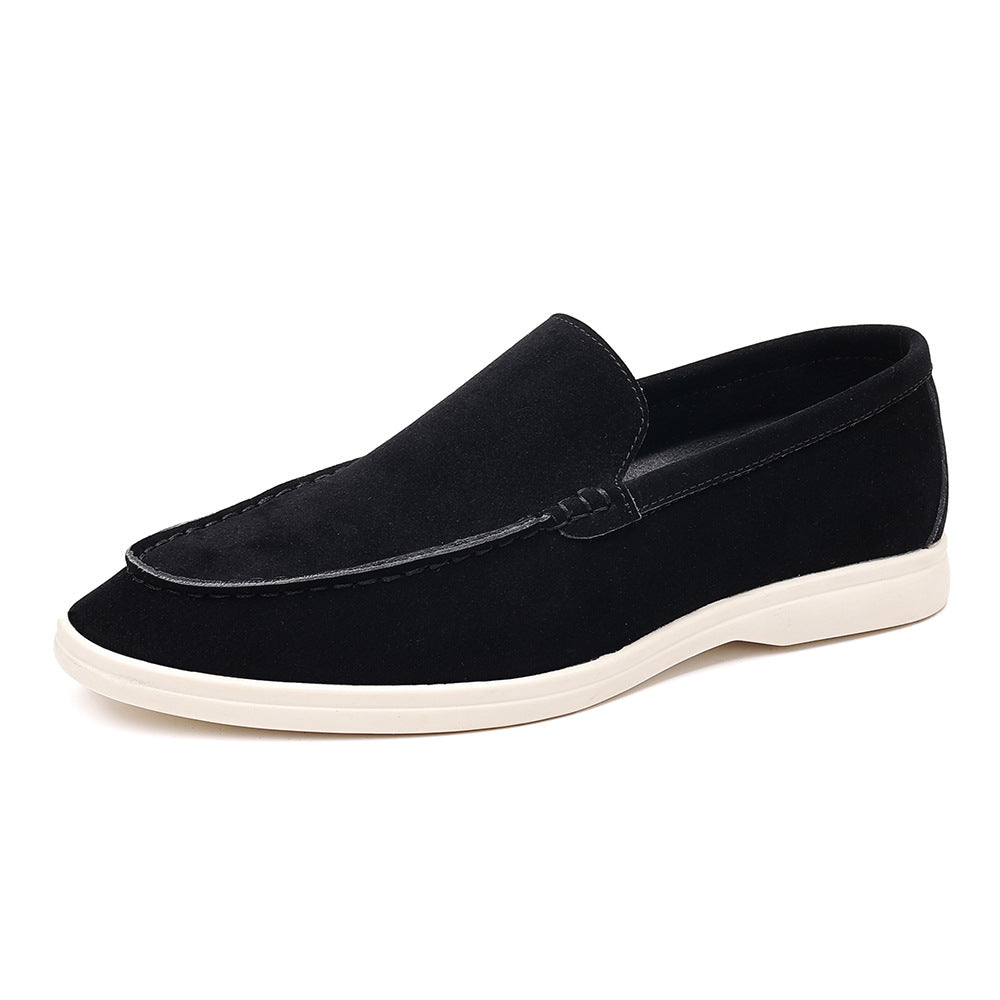 Mens Slip On Loafers - Low Wedge Heel Casual Driving Shoes