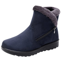 Women's Fur Lined Snow Boots - Warm Side Zip Winter Ankle Boots