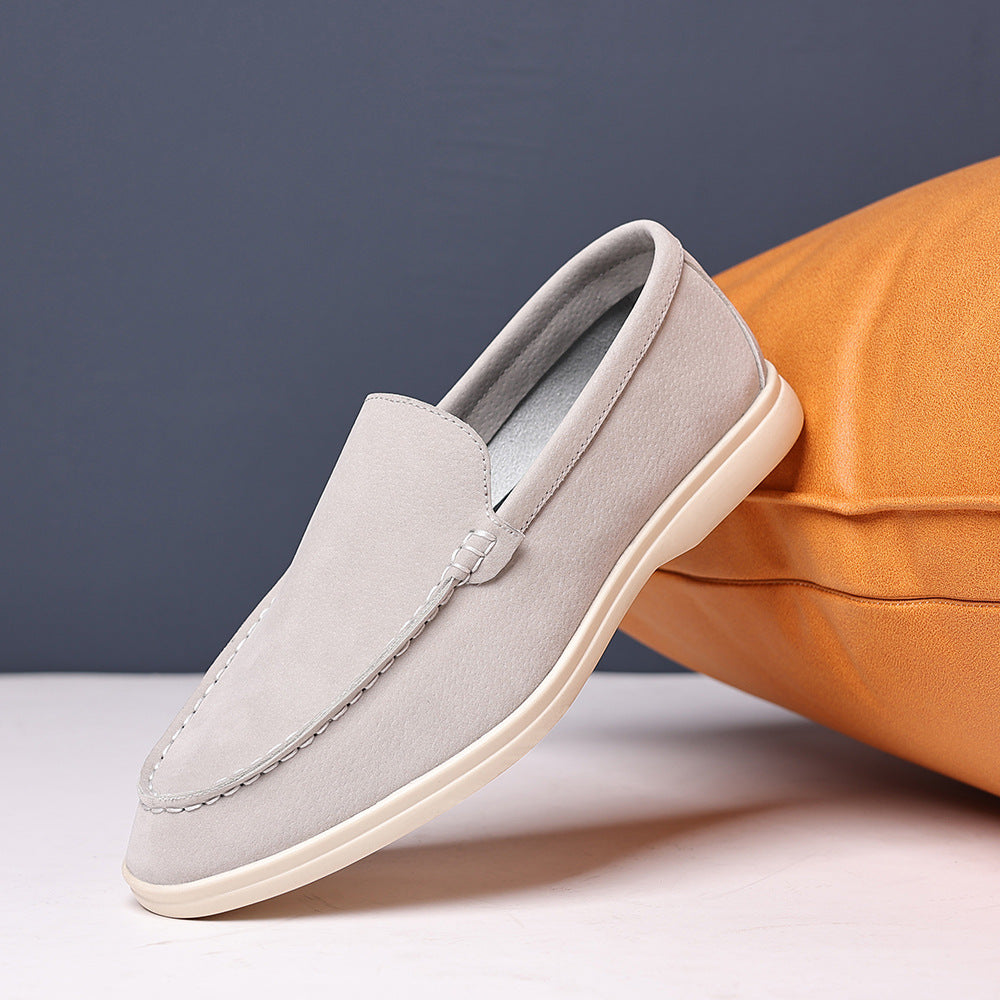 Mens Slip On Loafers - Low Wedge Heel Casual Driving Shoes