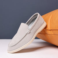 Mens Slip On Loafers - Low Wedge Heel Casual Driving Shoes