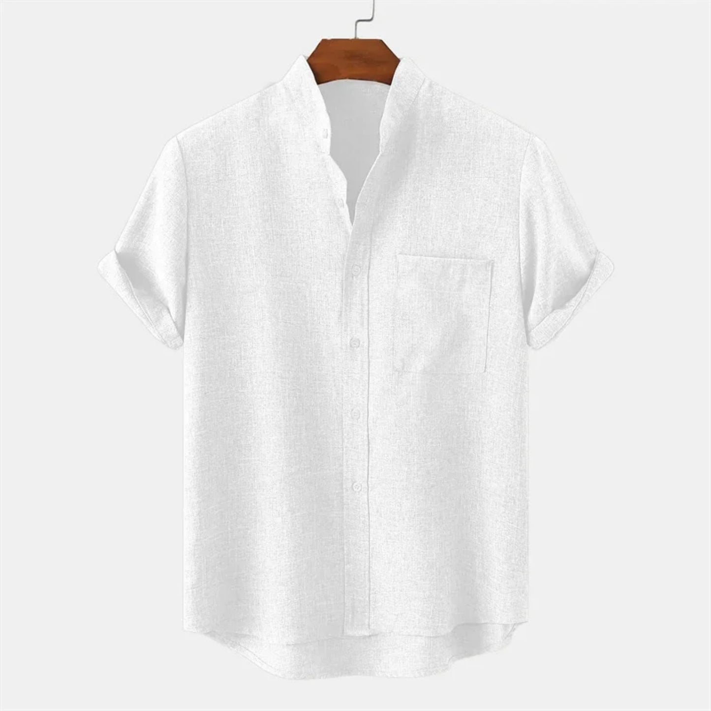 Men's Stand Collar Short Sleeve Shirt