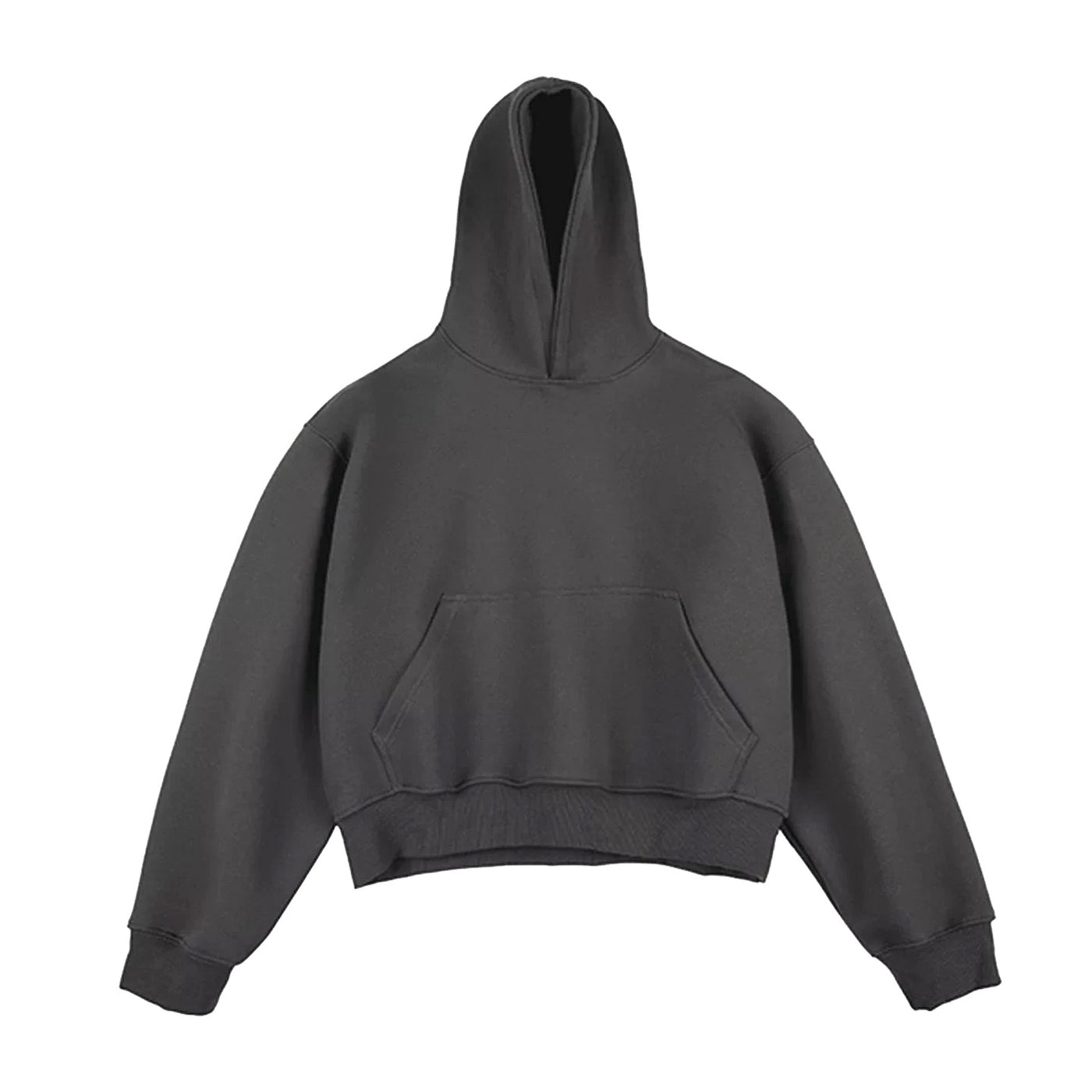 Mens Heavyweight Boxy Hoodie - Double Layer Short Cut Hoody