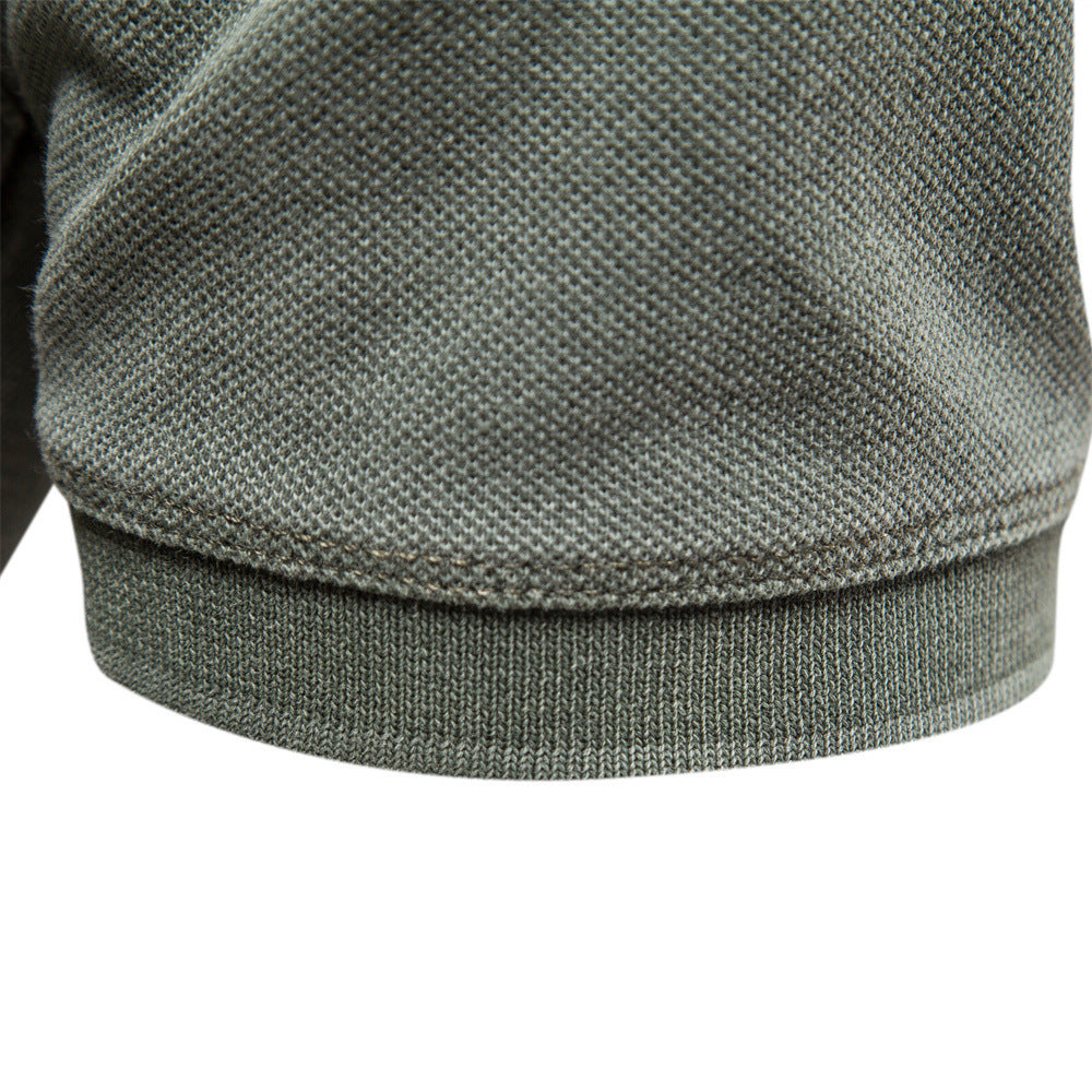 Solid Color Short-Sleeved Polo Shirt