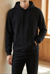 Unisex Heavyweight Fleece Lined Hoodie - Plain Pullover Hooded Sweatshirt for Winter