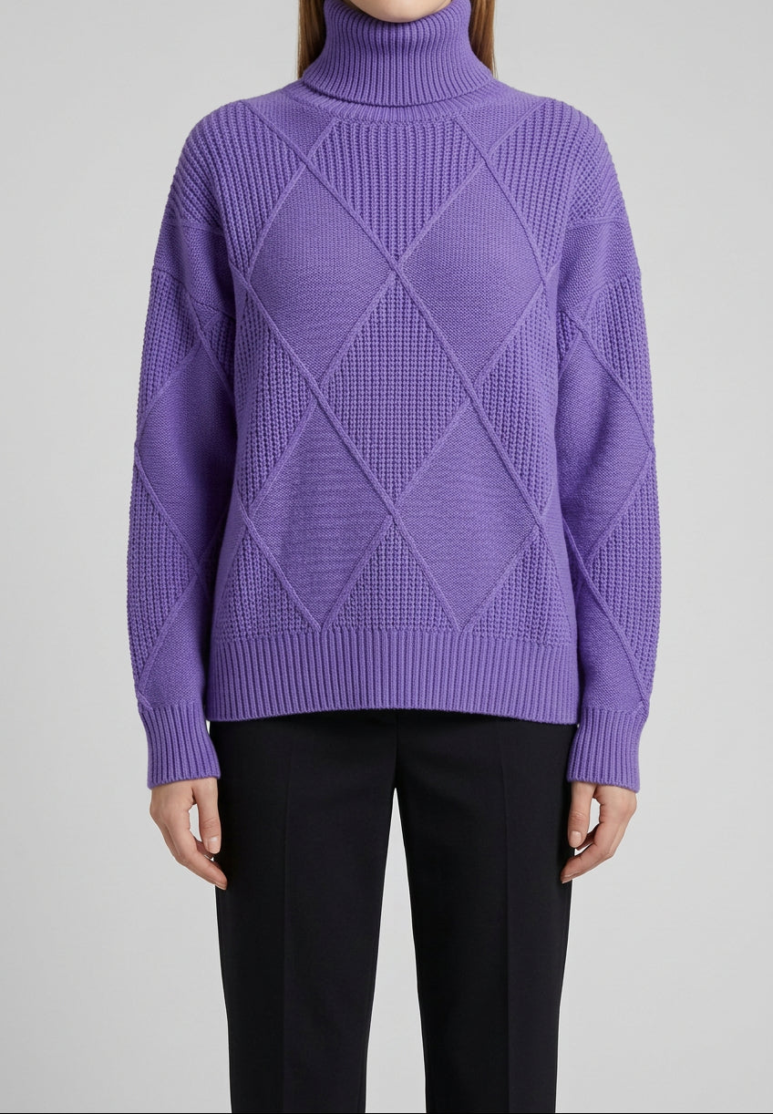 Women's Chunky Turtleneck Sweater - Oversized Knit Pullover, Cozy Winter Jumper