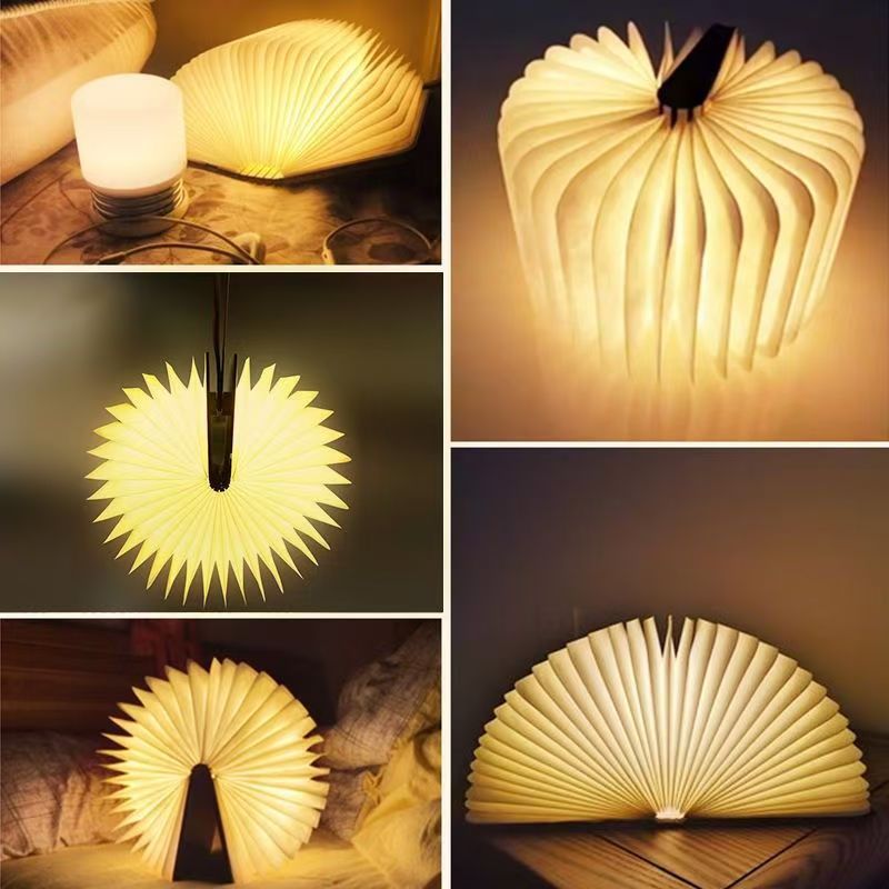 Folding Book Lamp - Ambient LED Book Light Foldable Night Light for Bedroom Living Room Desk Decor