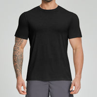 Mens Merino Wool Blend T-Shirt - Lyocell Breathable Base Layer