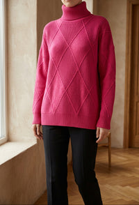 Women's Chunky Turtleneck Sweater - Oversized Knit Pullover, Cozy Winter Jumper
