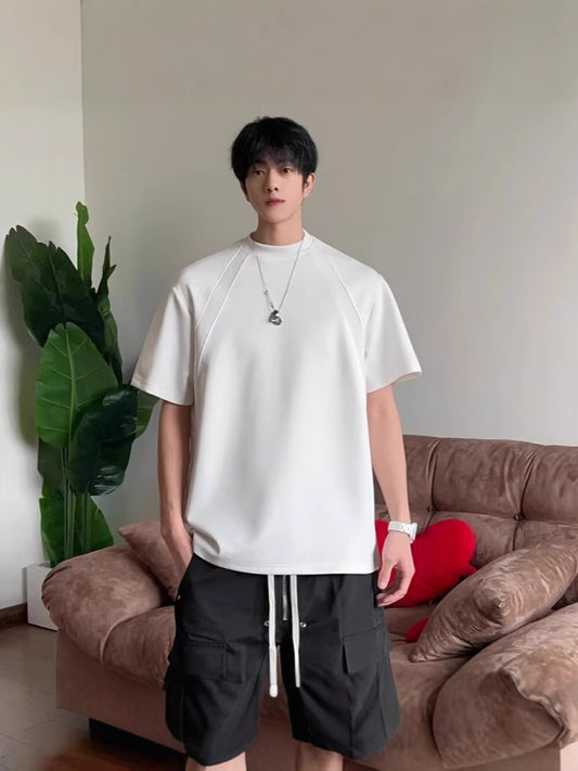 Mens Oversized Boxy T-Shirt - Relaxed Short Sleeve Cotton Tee