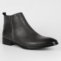 Men's Square Toe Chelsea Boots - Faux Leather Slip On Dress Boots for Fall & Winter