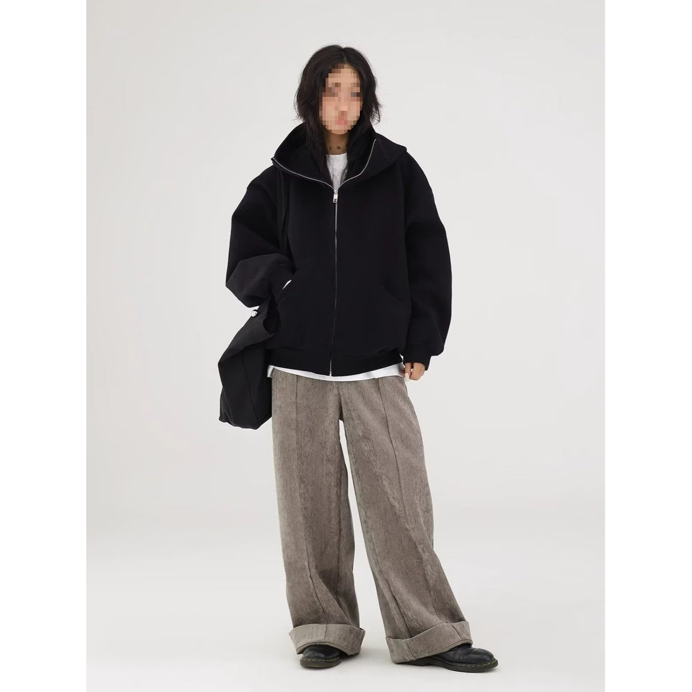 Mens Zip Up Hoodie - Stand Collar Hooded Sweatshirt Jacket