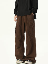 Mens Cargo Trousers - Cotton Utility Pants, Relaxed Streetwear Fit